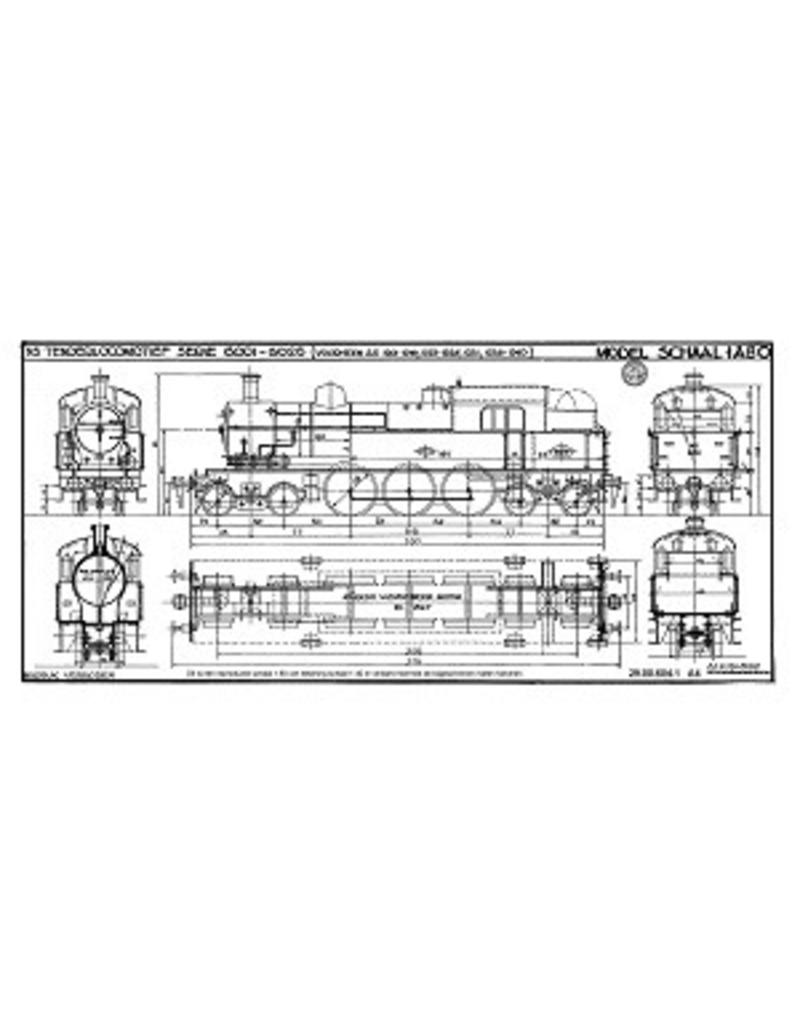 MBT Stoomlocomotief NS 6001 - 6026 - Bouwtekening Schaal 1 : 40 (29.00.604)