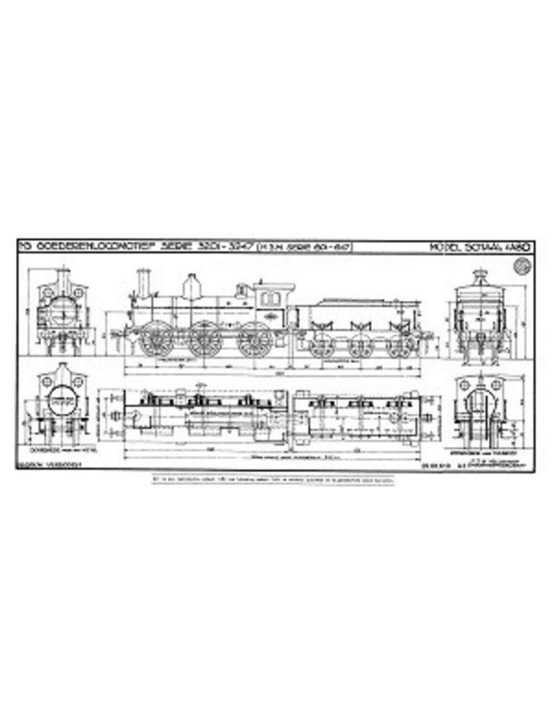 MBT Dampflokomotive NS 3201 - 3247 - Bauzeichnung Maßstab 1 : 40 (29.00.610)
