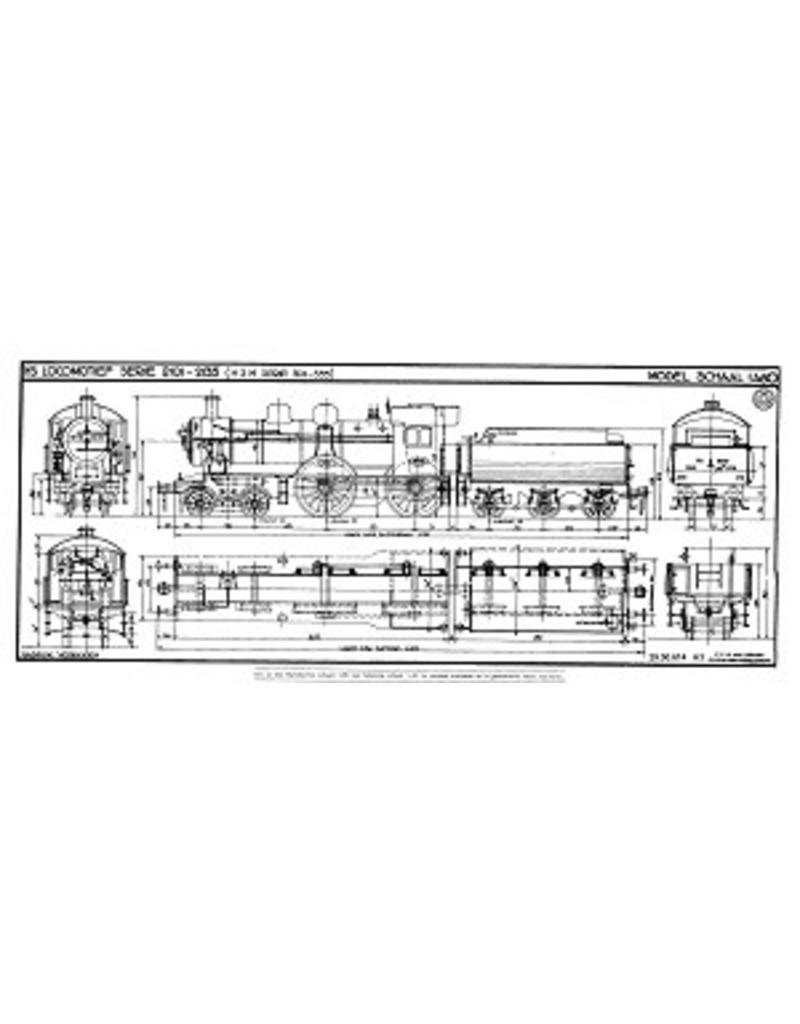 MBT Dampflokomotive NS 2101 - 2135 - Bauzeichnung Maßstab 1 : 40 (29.00.614)
