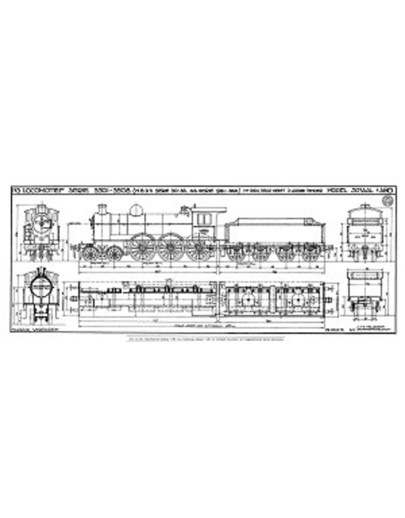 MBT Stoomlocomotief NS 3501 - 3508 - Bouwtekening Schaal 1 : 40 (29.00.615)