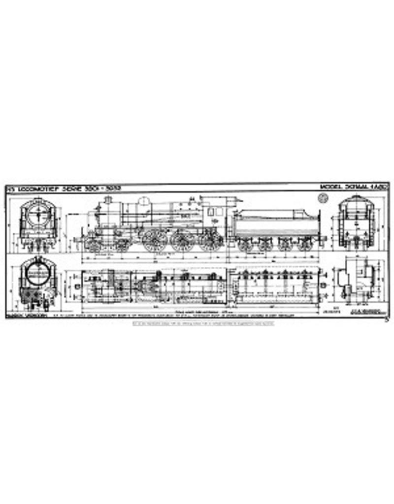 MBT Dampflokomotive NS 3901 - 3932 - Bauzeichnung Maßstab 1 : 40 (29.00.619)