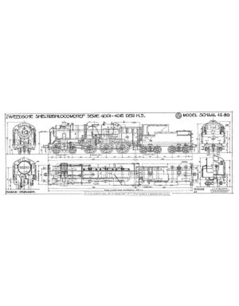 MBT Dampflokomotive NS 4001 - 4015 - Bauzeichnung Maßstab 1 : 40 (29.00.620)