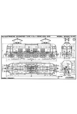 MBT E-lok NS serie 1000 vor spoor 0 - Bouwtekening Schaal 1 : 40 (29.01.001)