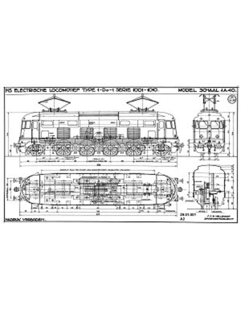 MBT Electric locomotive NS Class 1000 for Gauge 0 - Construction Drawing Scale 1 : 40 (29.01.001)