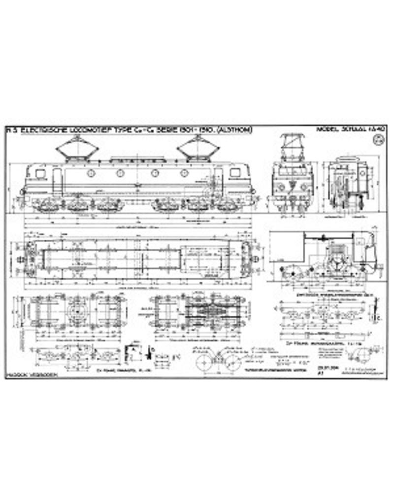 MBT E-lok NS serie 1300 voor spoor 0 - Bouwtekening Schaal 1 : 40 (29.01.004)