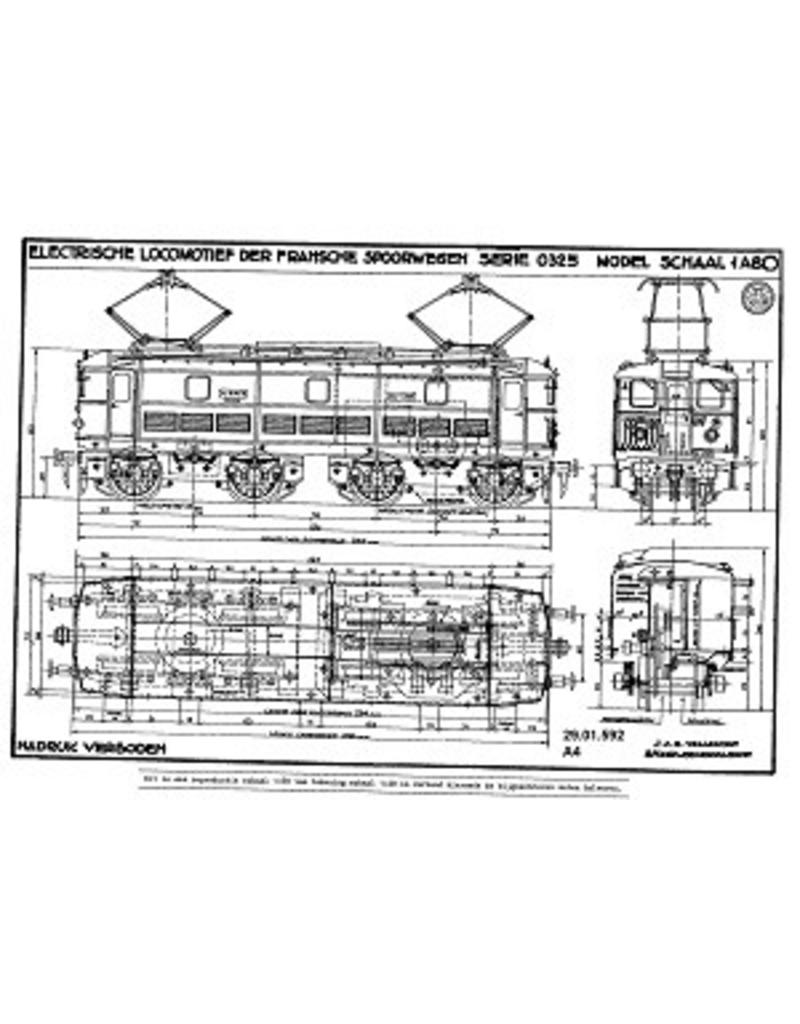 MBT E-lok SNCF 0325 - Bouwtekening Schaal 1 : 40 (29.01.592)