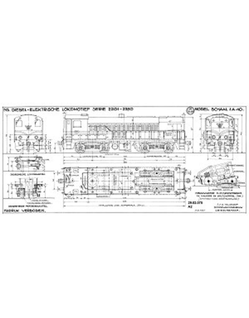 MBT DE-Lok NS 2200 - 2350 für Spur 0 - Bauzeichnung Maßstab 1 : 40 (29.02.075)