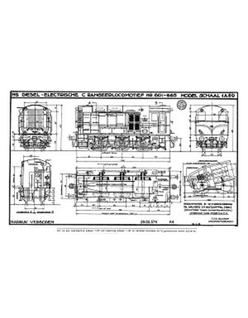MBT DE-Lok NS Serie 601 - 665 - Bauzeichnung Maßstab 1 : 40 (29.02.574)