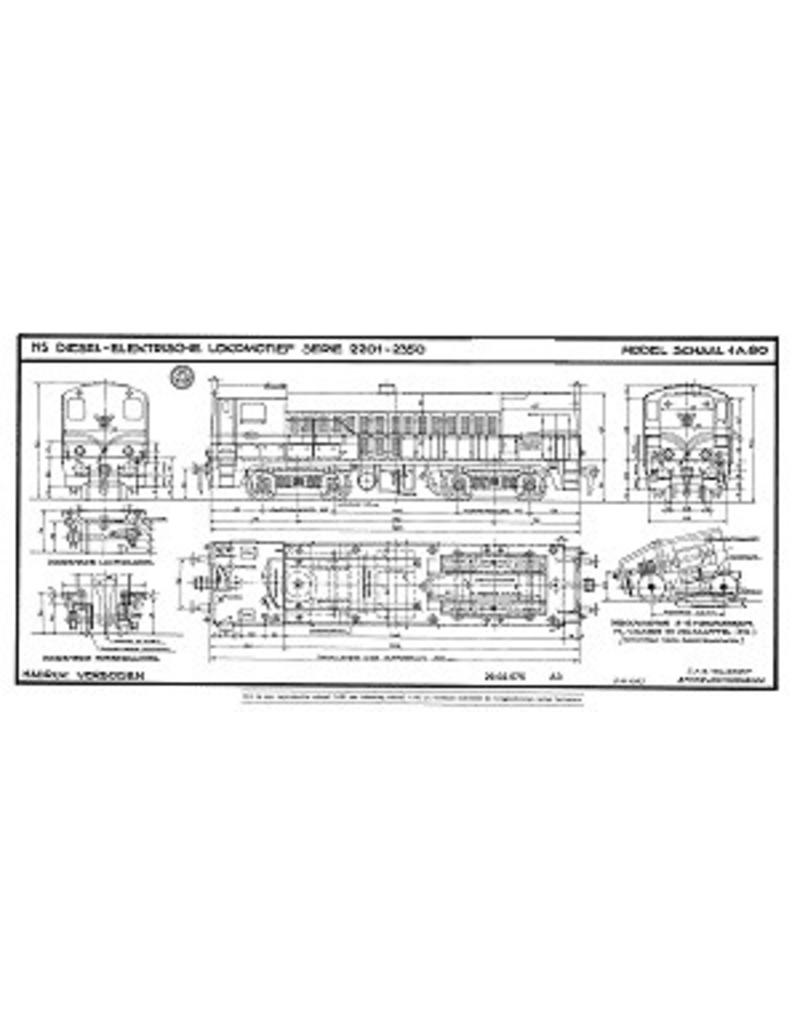 MBT DE-Lok NS Baureihe 2200 - 2350 - Konstruktionszeichnung Maßstab 1 : 40 (29.02.575)