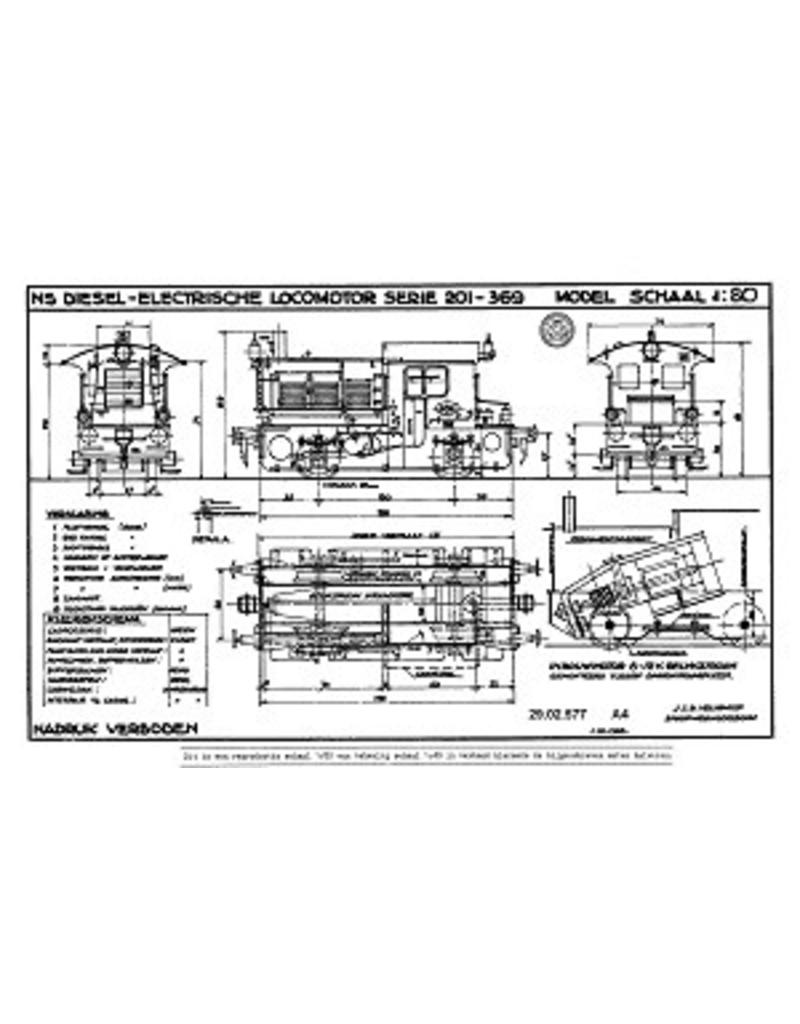 MBT DE-Lok NS 201 - 369 - Konstruktionszeichnung Maßstab 1 : 40 (29.02.577)