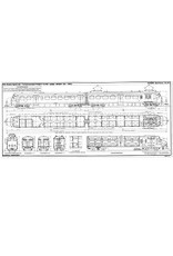MBT NS Elektr. 3-teiliger Triebzug Baureihe 321-350 von 1956; Benelux 2-teiliger Triebzug NS 1201-1208 (Hondekop) - Bauzeichnung Maßstab 1 : 40 (29.03.064)