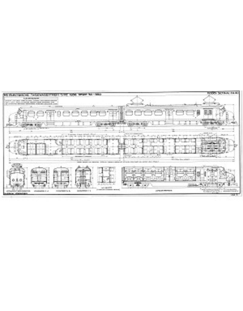 NVM 29.03.064 NS Electr 3-w treinstel 1956 serie 321-350; Benelux 2-w treinstel NS 1201-1208 (Hondekop)