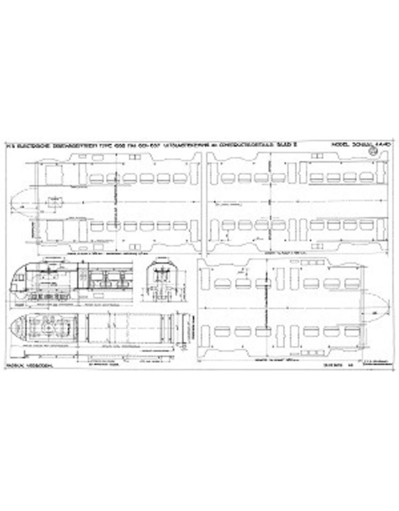MBT El. 3-Wagen-Zug Typ 1938 Nr. 601-637 für Spur 0 - Bauzeichnung Maßstab 1 : 40 (29.03.061)