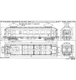 MBT El. motorrijtuig BD 9951-9953 (voorheen ZHESM 60-62) voor Spoor 0 - Bouwtekening Schaal 1 : 40 (29.03.221)