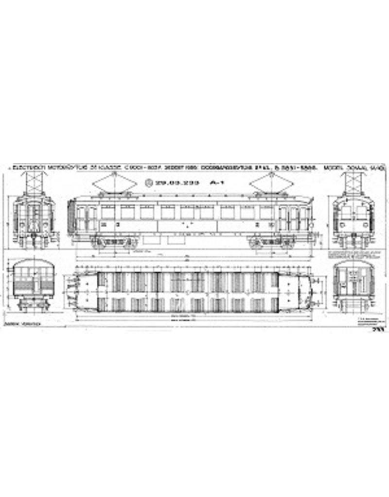 MBT El. Triebwagen 3. Klasse C 9001-9037 für Spur 0 - Bauzeichnung Maßstab 1 : 40 (29.03.233)