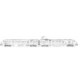MBT El. 2-Wagen-Zug Typ 1964, Serie 401-438 für Spur 0 - Bauzeichnung Maßstab 1 : 40 (29.03.065)