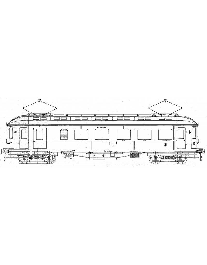 MBT El. motorrijtuig 2e/3e klasse BC 9910, 9911 (voorheen ZHESM 5, 6) voor Spoor 0 - Bouwtekening Schaal 1 : 40 (29.03.222)
