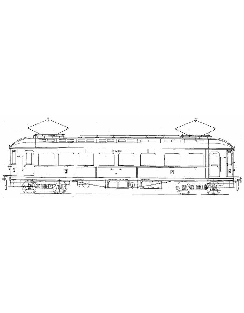 MBT El. motorrijtuig 2e klasse met bagage afdeling BD 9151-9161 voor Spoor 0 - Bouwtekening Schaal 1 : 40 (29.03.231)