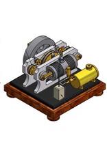 MBT 1-Cilinder duo 4-takt motor met tegengestelde zuigers, metalen cilinder en roterende klep - Bouwtekening Schaal 1 : XX (60.10.023)