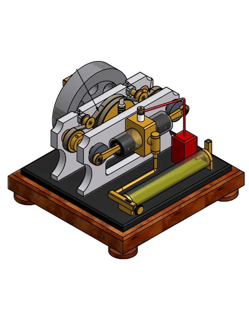 MBT 1-cilinder 4-takt motor met glazen cilinder en twee tegengestelde zuigers - Bouwtekening Schaal 1 : XX (60.10.024)
