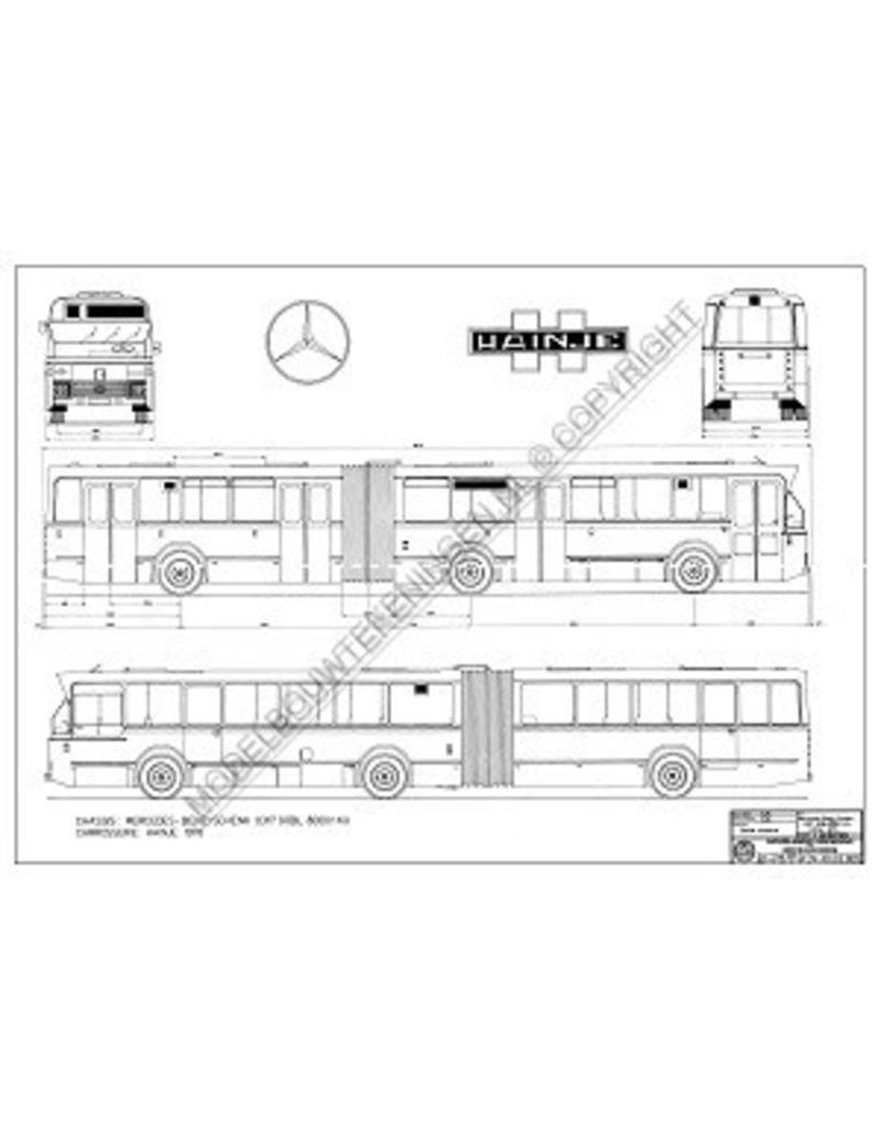 MBT Gelenkstadtbus Mercedes Benz 01317gobl 8000/lku Hainje - Bauzeichnung Maßstab 1 : 25 (40.03.005)