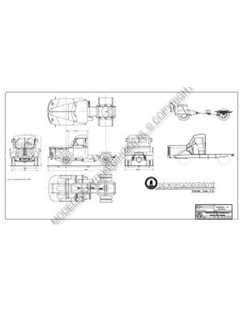 MBT Kromhout Schlepper Typ T5 - Bauzeichnung Maßstab 1 : 25 (40.04.002)