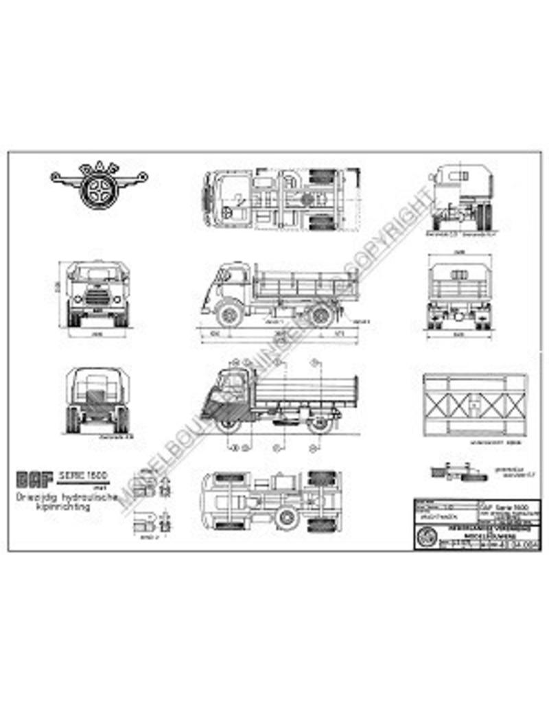 MBT DAF 1600 Kipper - Bauzeichnung Maßstab 1 : N/A (40.04.004)