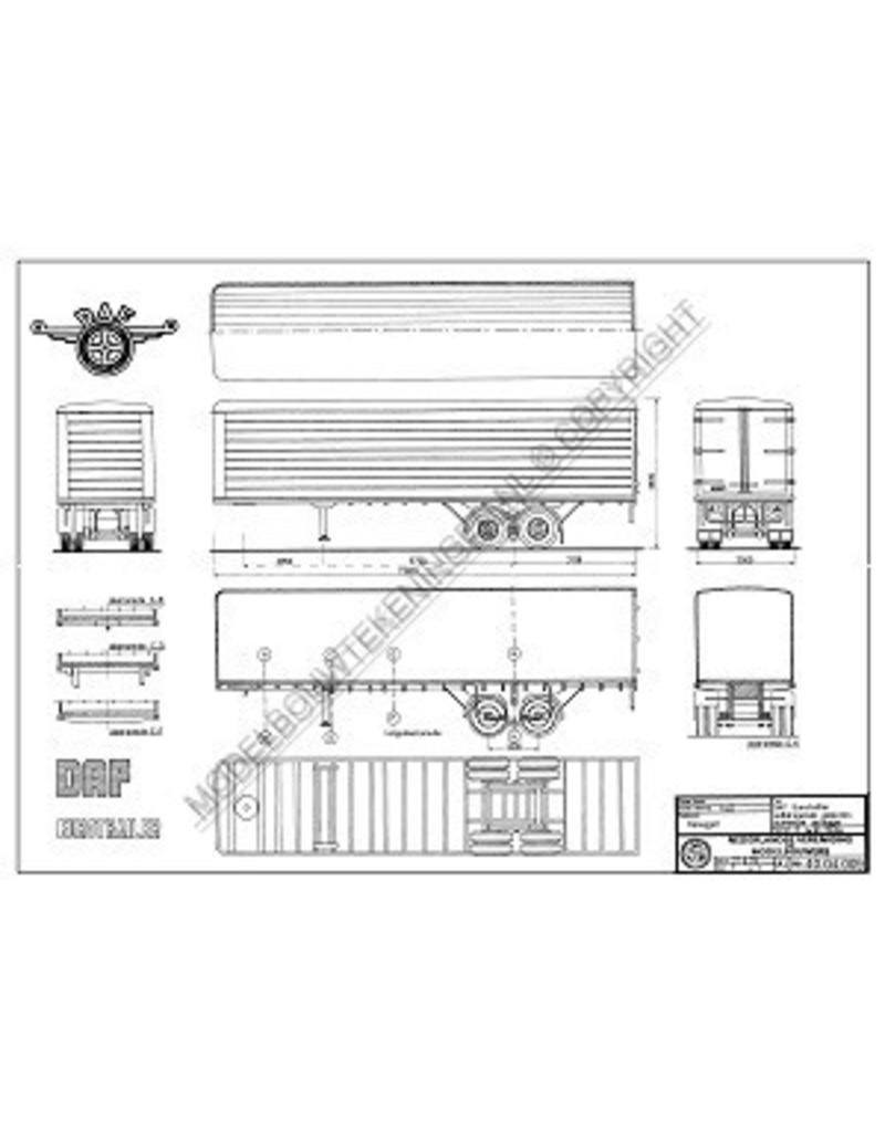 MBT DAF eurotrailer - Bouwtekening Schaal 1 : 35 (40.04.009)