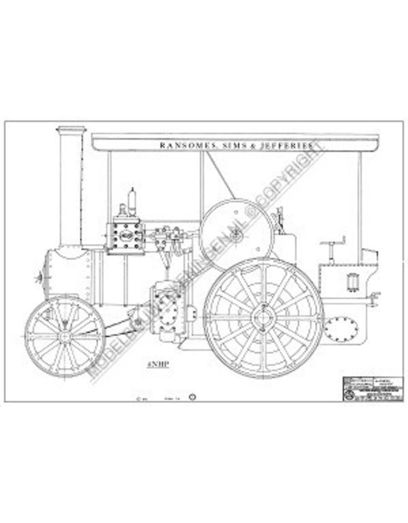 MBT Ransomes, Sims und Jefferies 4 n.h.p Dampftraktor - Bauzeichnung Maßstab 1 : 6 (40.10.004)