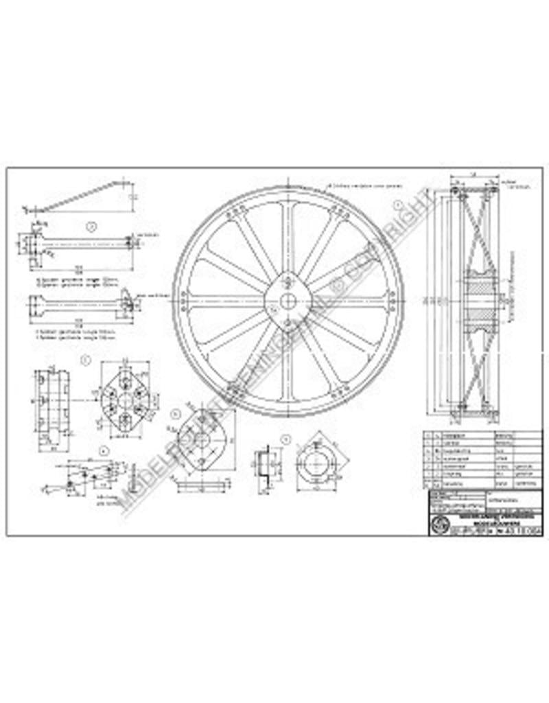 MBT Ransomes, Sims en Jefferies 4 n.h.p stoomtrekker - Bouwtekening Schaal 1 : 6 (40.10.004)