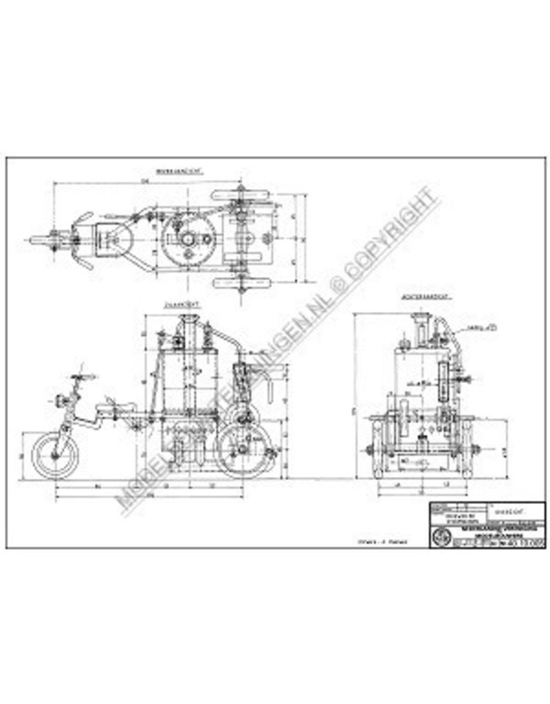 MBT Driewieler stoomwagen - Bouwtekening Schaal 1 : 10 (40.10.005)