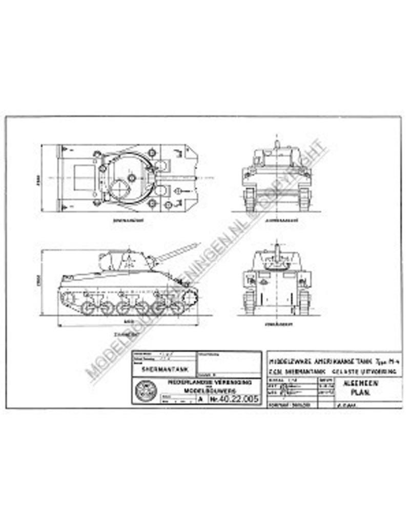 MBT Shermantank M4 - Bauzeichnung Maßstab 1 : 45 (40.22.005)
