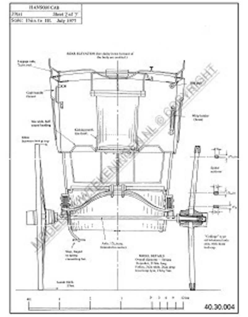 MBT Hansom cab - Bouwtekening Schaal 1 : 8 (40.30.004)