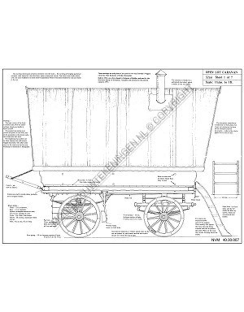 MBT Engelse huifwoonwagen - Bouwtekening Schaal 1 : 8 (40.30.007)