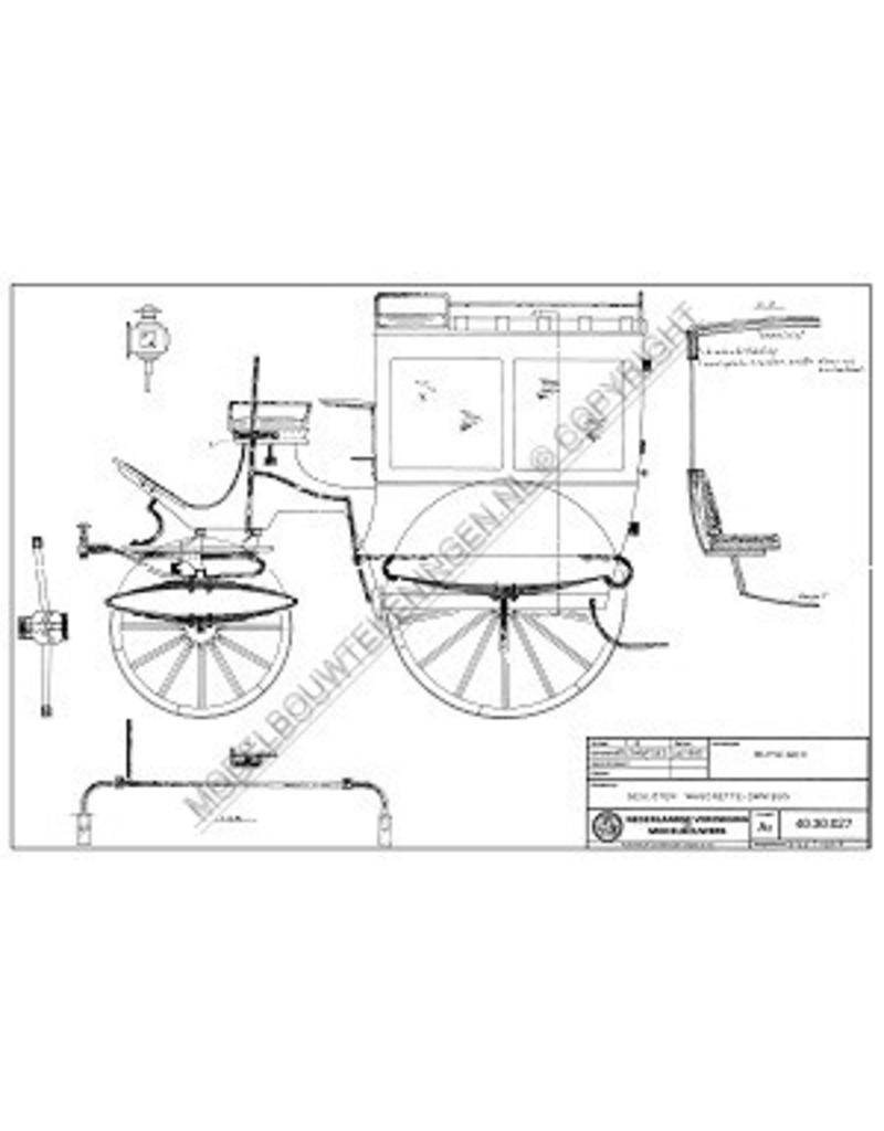 MBT Gesloten wagonette omnibus - Bouwtekening Schaal 1 : 8 (40.30.027)