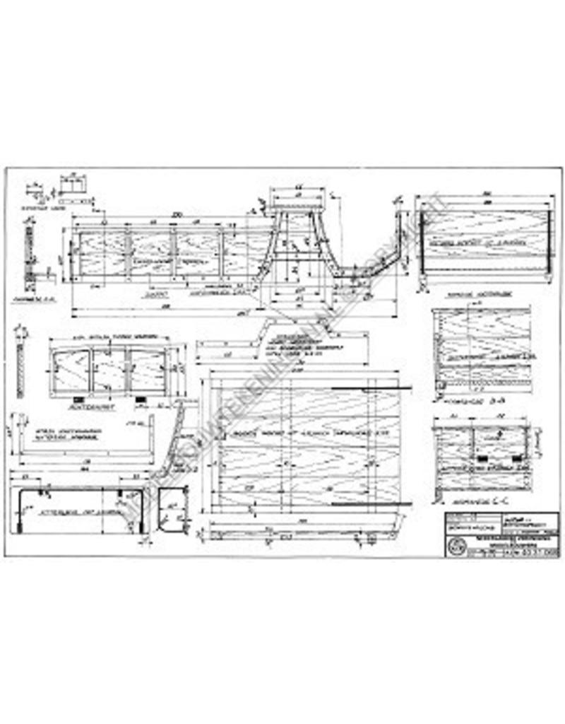 MBT Duitse bagagewagen - Bouwtekening Schaal 1 : 8 (40.31.070)