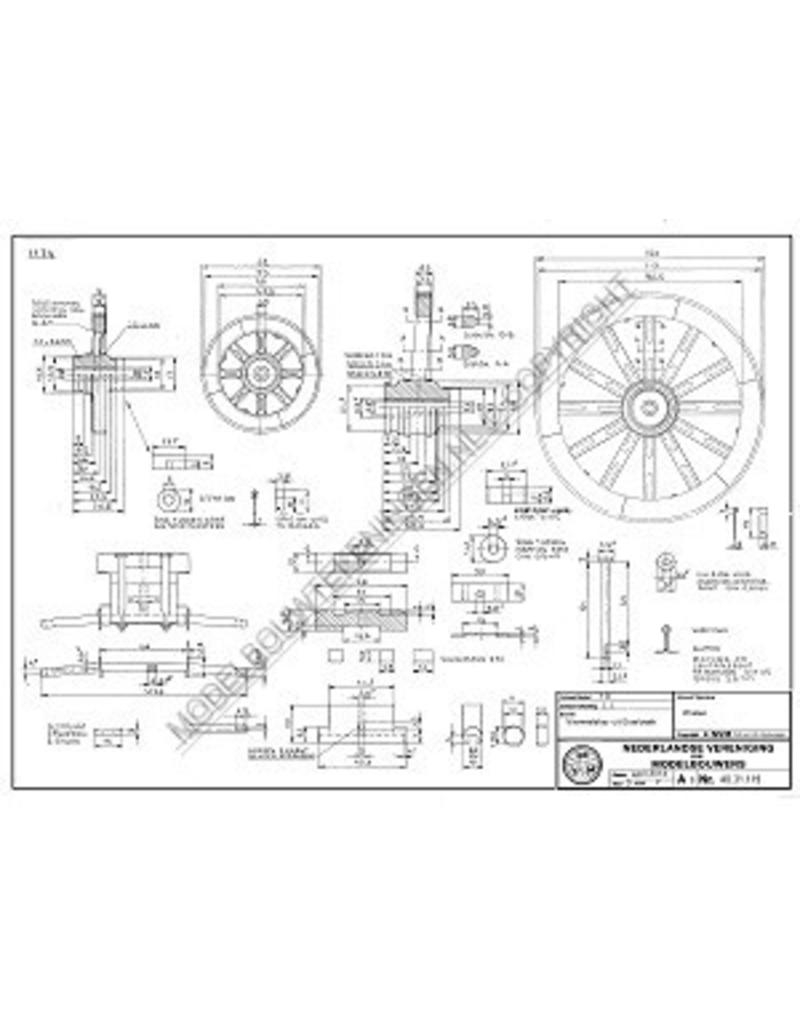 MBT Vierwielskar uit Everbeek - Bouwtekening Schaal 1 : 8 (40.31.119)
