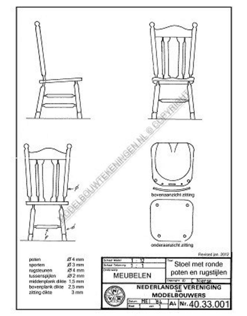 NVM 40.33.001 stoel met ronde poten