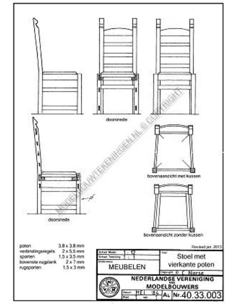 NVM 40.33.003 Stuhl mit quadratischen Beinen