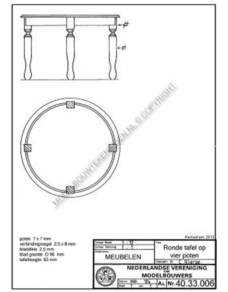 NVM 40.33.006 ronde tafel op 4 poten