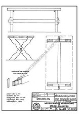 NVM 40.33.008 rechthoekige tafel met kruispoten