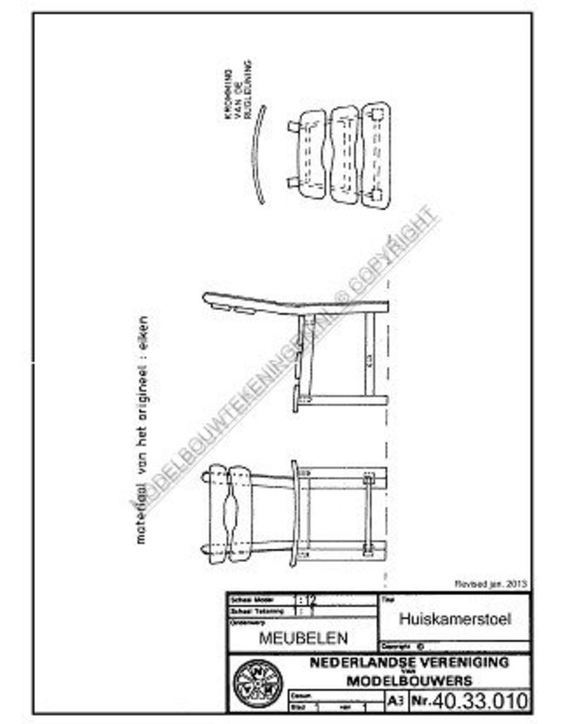 MBT Eiken huiskamerstoel - Bouwtekening Schaal 1 : 12 (40.33.010)