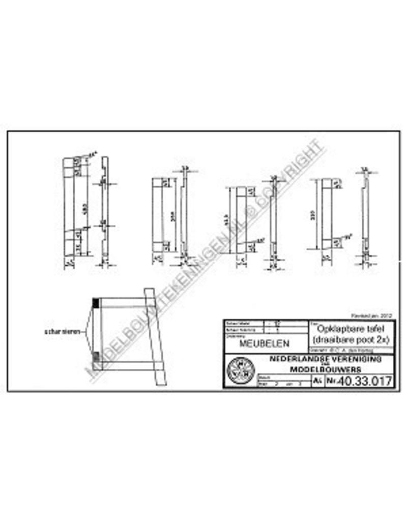 MBT Opklapbare tafel - Bouwtekening Schaal 1 : 12 (40.33.017)