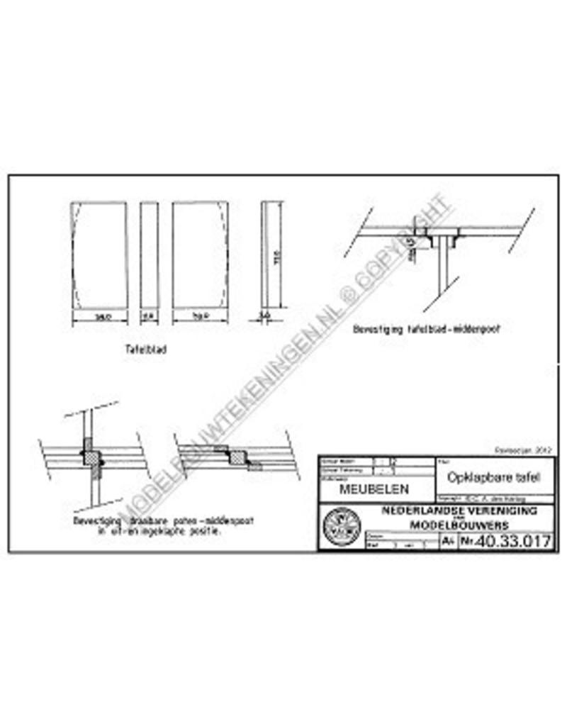 MBT Opklapbare tafel - Bouwtekening Schaal 1 : 12 (40.33.017)