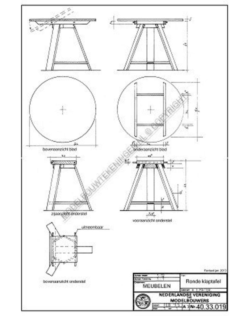 MBT Ronde klaptafel - Bouwtekening Schaal 1 : 12 (40.33.019)
