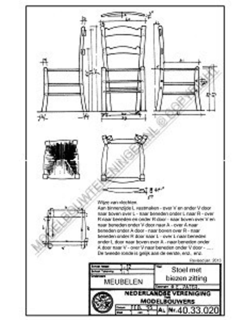 MBT Stoel met biezen zitting - Bouwtekening Schaal 1 : 12 (40.33.020)