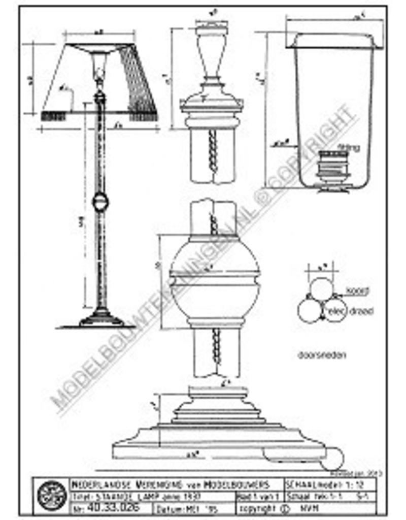 MBT Staande lamp (1934) - Bouwtekening Schaal 1 : 12 (40.33.026)