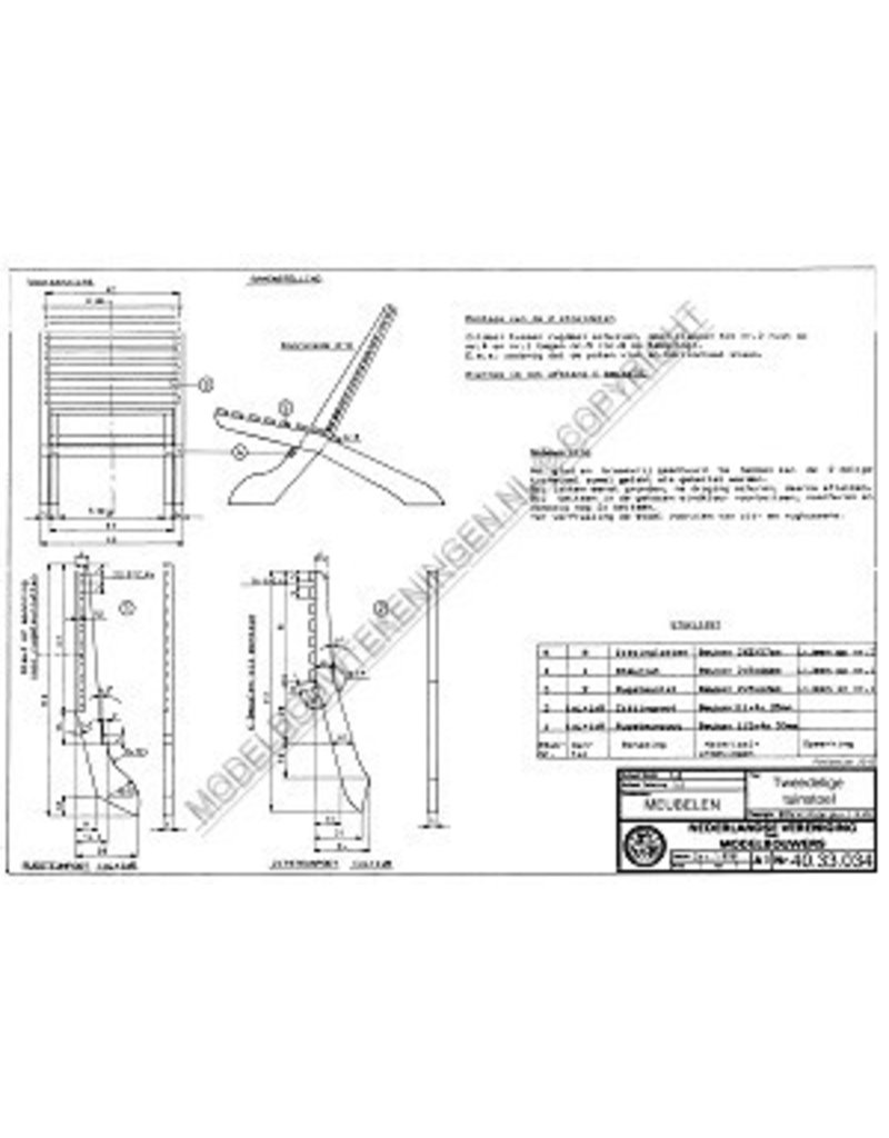 MBT twee-delige tuinstoel - Bouwtekening Schaal 1 : 8 (40.33.034)