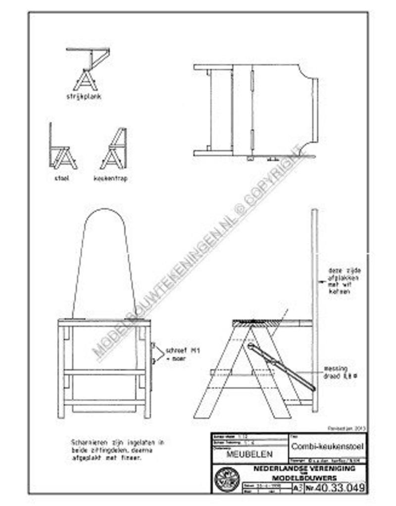 MBT Combi keukenstoel - Bouwtekening Schaal 1 : 12 (40.33.049)