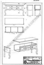 MBT eetkamerkast Queen Anne style - Bouwtekening Schaal 1 : 12 (40.34.001)